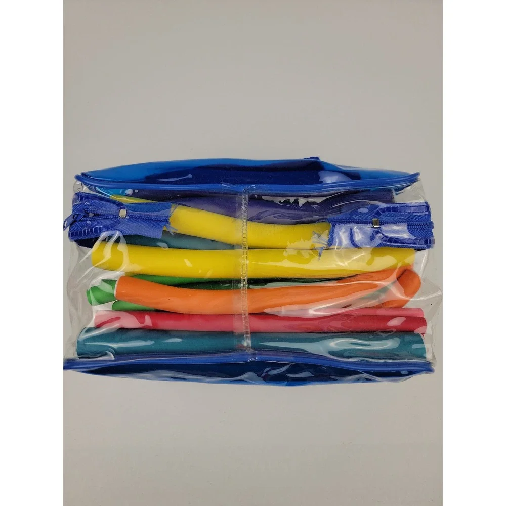 Multicolor Flexible Foam Hair Rollers Heatless Flexi Rods Set with Travel Case